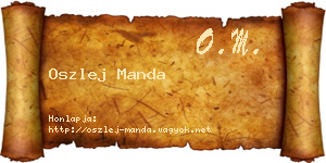 Oszlej Manda névjegykártya